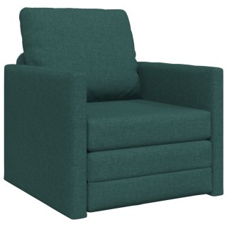  Sofa łóżko 2 w 1 ciemnozielona 74x77x81 cm z materiału