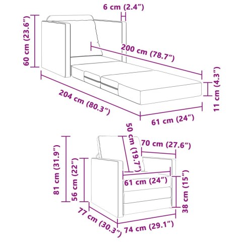 Sofa na Boże Narodzenie 2 w 1 Ciemnoszara 74x77x81 cm Tkanina Sofa na Boże Narodzenie 2 w 1 Ciemnoszara 74x77x81 cm Tkanina