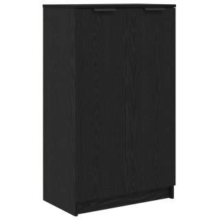 VidaXL Szafka na buty w czarnym dębie 59x35x100 cm z drewna inżynieryjnego