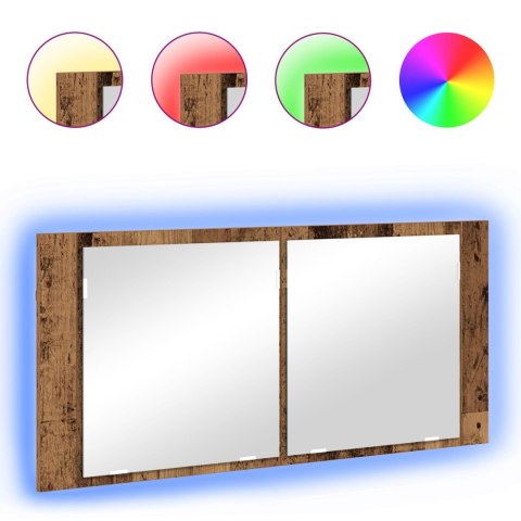 LED Mirror Cabinet Stare Drewno 100x12x45 cm Drewno inżynieryjne LED Mirror Cabinet Stare Drewno 100x12x45 cm Drewno inżynieryjne
