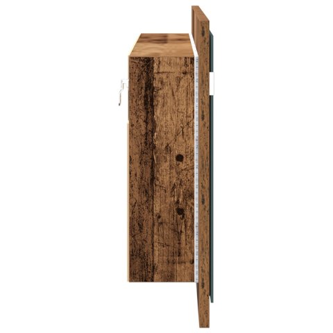 LED Mirror Cabinet Stare Drewno 100x12x45 cm Drewno inżynieryjne LED Mirror Cabinet Stare Drewno 100x12x45 cm Drewno inżynieryjne