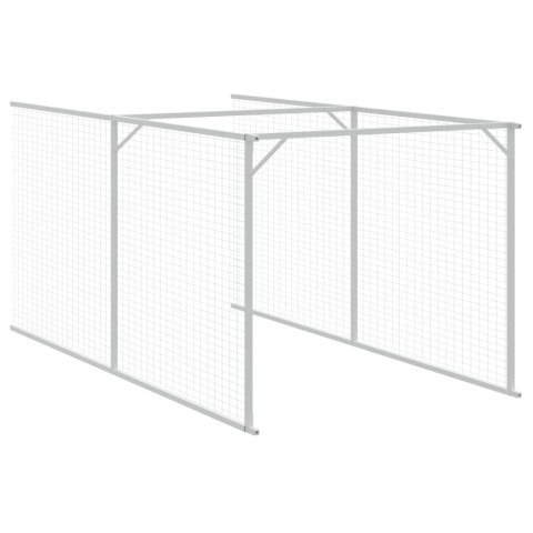Buda dla psa, z wybiegiem, jasnoszara, 110x1017x110 cm, stal Buda dla psa, z wybiegiem, jasnoszara, 110x1017x110 cm, stal