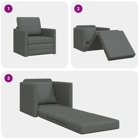 Sofa na Boże Narodzenie 2 w 1 Ciemnoszara 74x77x81 cm Tkanina Sofa na Boże Narodzenie 2 w 1 Ciemnoszara 74x77x81 cm Tkanina