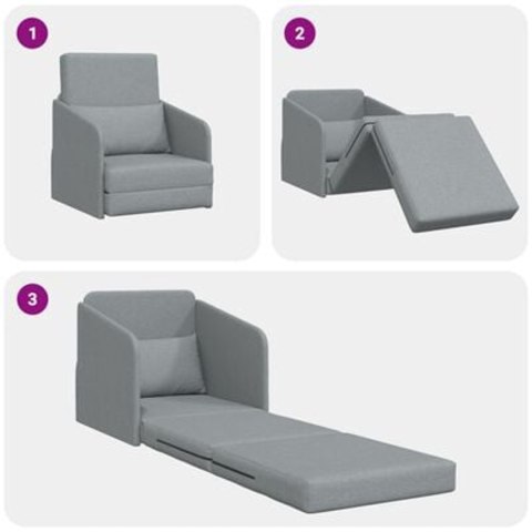 Sofa na podłogę 2 w 1 Jasnoszara 65x80x83 cm Tkanina Sofa na podłogę 2 w 1 Jasnoszara 65x80x83 cm Tkanina