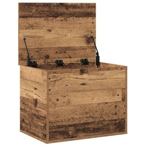 Skrzynia do przechowywania z pokrywą w stylu starego drewna 60x42x46 cm z materiału drewnopochodnego Skrzynia do przechowywania z pokrywą w stylu starego drewna 60x42x46 cm z materiału drewnopochodnego