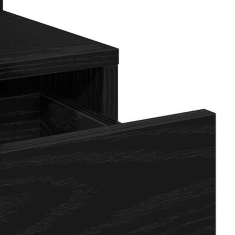 Toaletka z lustrem i podświetleniem LED w kolorze czarnego dębu z materiałów drewnopochodnych Toaletka z lustrem i podświetleniem LED w kolorze czarnego dębu z materiałów drewnopochodnych
