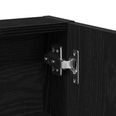 Toaletka z lustrem i podświetleniem LED w kolorze czarnego dębu z materiałów drewnopochodnych Toaletka z lustrem i podświetleniem LED w kolorze czarnego dębu z materiałów drewnopochodnych