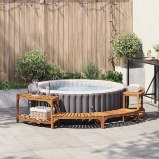  Otoczenie wanny spa Połówkowe 272x120.5x55.5 cm z drewna akacjowego