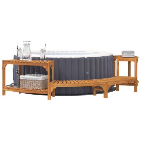 Otoczenie wanny spa Połówkowe 272x120.5x55.5 cm z drewna akacjowego Otoczenie wanny spa Połówkowe 272x120.5x55.5 cm z drewna akacjowego