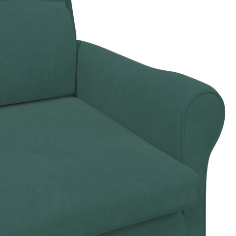 Ciemnozielony Fotel Ciemnozielony Materiał z nogami drewnianymi Ciemnozielony Fotel Ciemnozielony Materiał z nogami drewnianymi