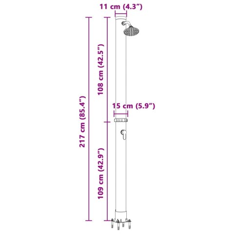 Prysznic solarny na zewnątrz 217 cm 20 L Prysznic solarny na zewnątrz 217 cm 20 L