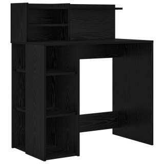 Biurko z przechowywaniem z czarnego dębu 90x48x101.5 cm Materiał drewnopochodny