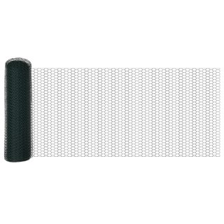 Słupki ogrodzeniowe vidaXL 11 szt. typu U-channel zielone 100 cm stal, Ogrodzenie w kształcie heksagonu vidaXL zielone 0,6x10 m 