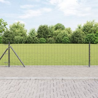 VidaXL Ogrodzenie Euro z 13 słupami z flanszą 0.4x50 m ze stali ocynkowanej
