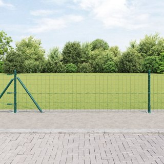 VidaXL Ogrodzenie Euro z 13 słupkami z flanszą 0.4x50 m ze stali ocynkowanej