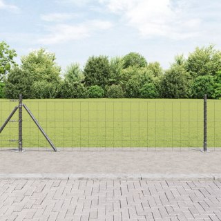 VidaXL Ogrodzenie Euro z 7 flanszowymi słupkami 0.4x10 m stal ocynkowana