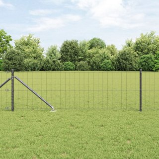 VidaXL Ogrodzenie Euro z 7 palikami 0.4 x 10 m Stal ocynkowana Szara