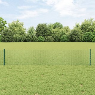 VidaXL Ogrodzenie z drutu spawanego z 44 słupkami U Zielone 0.4x100 m Stal