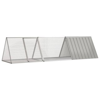 VidaXL Klatka dla królików, szara 302,5x80,5x71 cm, galwanizowana stal