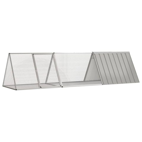 Klatka dla królików, szara 302,5x80,5x71 cm, galwanizowana stal Klatka dla królików, szara 302,5x80,5x71 cm, galwanizowana stal