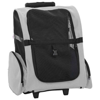 VidaXL Wózek dla zwierząt 3 w 1 Design Szary 48x32x57 cm Tkanina Oxford