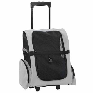 VidaXL Wózek dla zwierząt 3 w 1 Design Szary 48x32x57 cm Tkanina Oxford