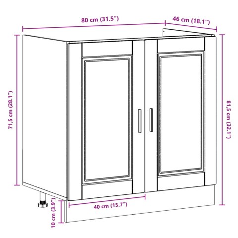 Szafka pod zlew 'Porto'z zlewem Stare Drewno 80x46x84,5 cm Materiał drewnopochodny Szafka pod zlew 'Porto'z zlewem Stare Drewno 80x46x84,5 cm Materiał drewnopochodny