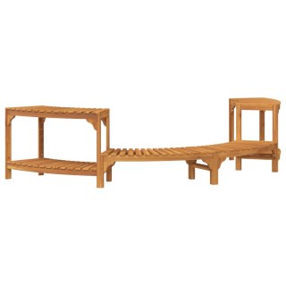 VidaXL Otoczenie do wanny z hydromasażem półokrągłe 252x111.5x55.5 cm z litego drewna akacjowego