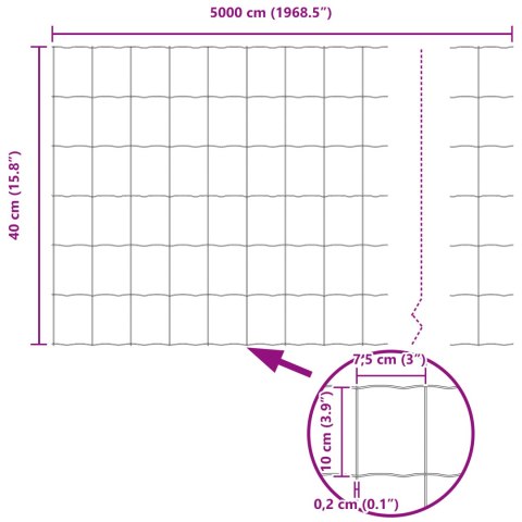Ogrodzenie Euro szare 0.4x50 m stal Ogrodzenie Euro szare 0.4x50 m stal