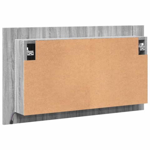  Szafka łazienkowa z lustrem i LED, szary dąb 80x12x45 cm, akryl