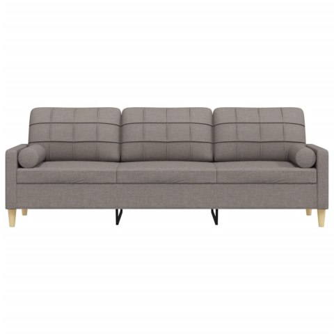  3-osobowa sofa z poduszkami, taupe, 210 cm, obita tkaniną