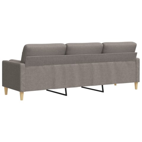  3-osobowa sofa z poduszkami, taupe, 210 cm, obita tkaniną