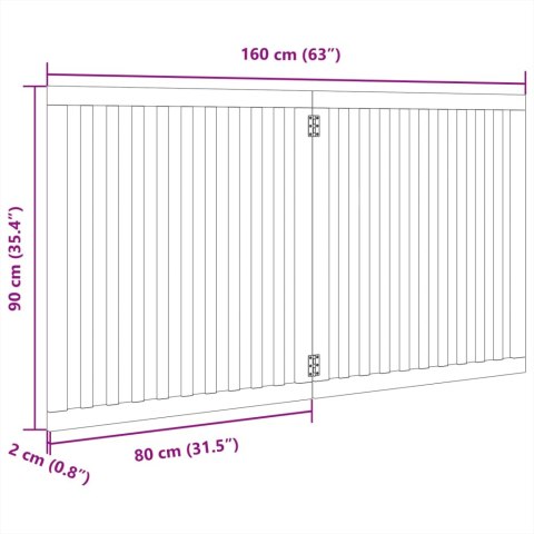  Składana bramka zabezpieczająca dla psa, 2 panele, biała, 160cm