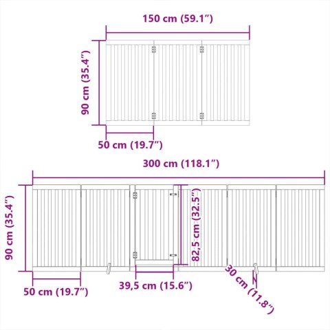  Składana bramka dla psa, z drzwiami, 15 paneli, 750 cm