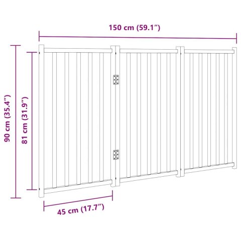  Składana bramka zabezpieczająca dla psa, 3 panele, 150 cm