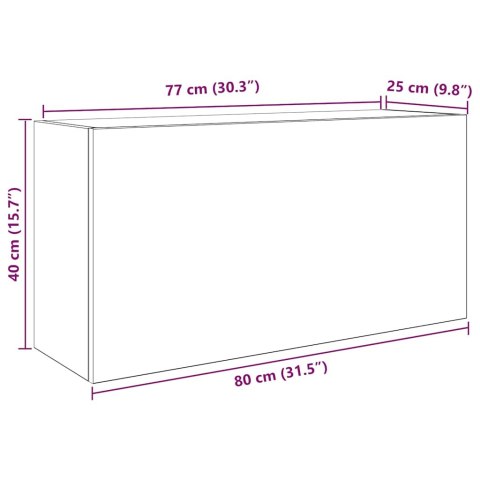  Wisząca szafka łazienkowa, biała, 80x25x40 cm