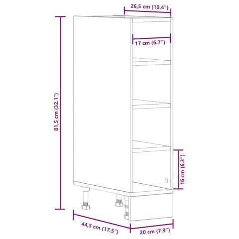  Dolna szafka Betonowa Szara 20x44,5x81,5 cm Drewno klejone