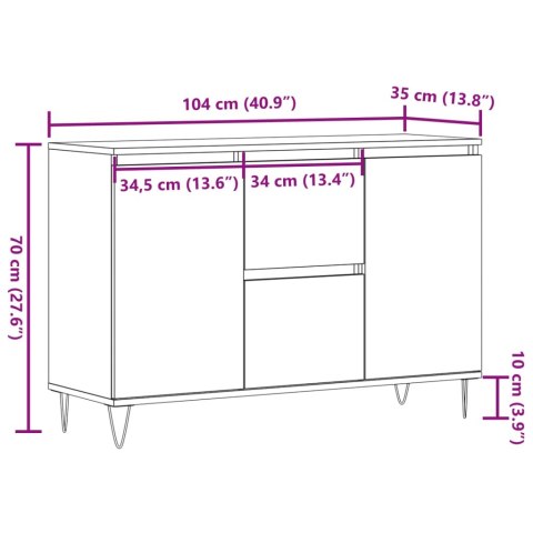  Szafka, stare drewno, 104x35x70 cm, materiał drewnopochodny