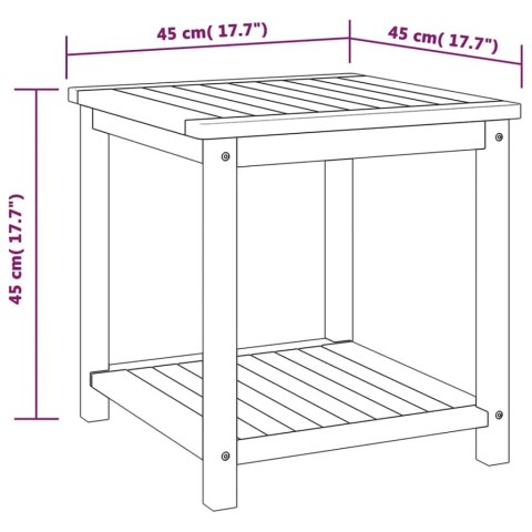  Stolik boczny z litego drewna akacjowego, 45 x 45 x 45 cm