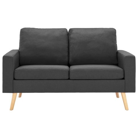  2-osobowa sofa, ciemnoszara, tapicerowana tkaniną