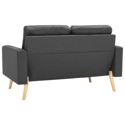  2-osobowa sofa, ciemnoszara, tapicerowana tkaniną