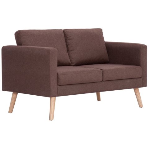  2-osobowa sofa tapicerowana tkaniną, brązowa