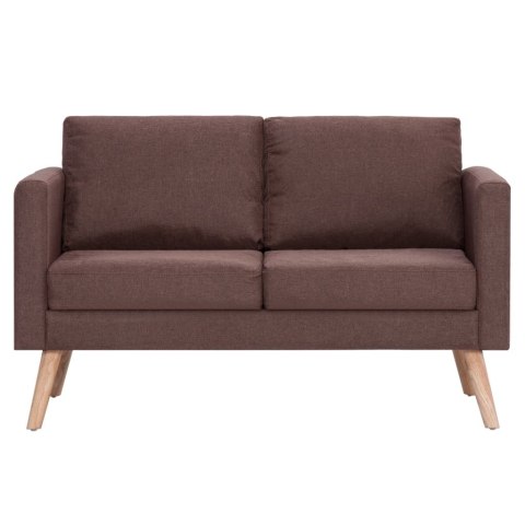  2-osobowa sofa tapicerowana tkaniną, brązowa