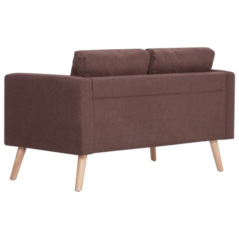  2-osobowa sofa tapicerowana tkaniną, brązowa