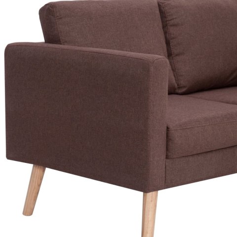  2-osobowa sofa tapicerowana tkaniną, brązowa