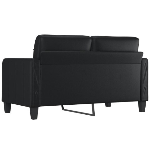  2-osobowa sofa, czarna, 140 cm, sztuczna skóra