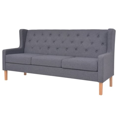  3-osobowa sofa tapicerowana tkaniną, szara