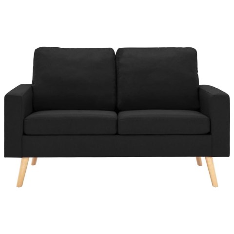  2-osobowa sofa, czarna, tapicerowana tkaniną