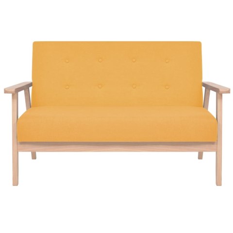  2 osobowa sofa tapicerowana, żółta