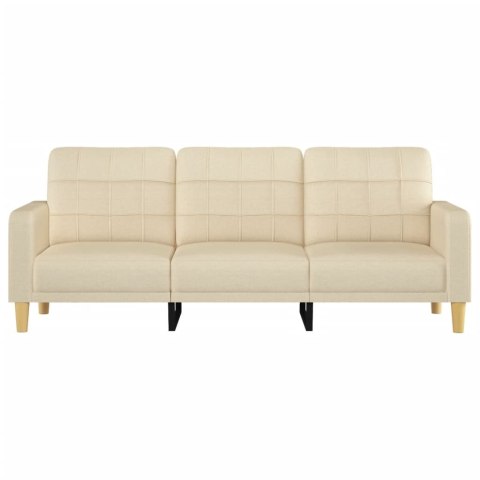  3-osobowa sofa, kremowa, 180 cm, tapicerowana tkaniną